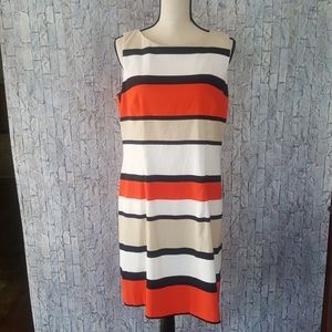 Sleeveless Straight Striped Dress